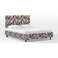 Frances Border Bed, Full, Performance Velvet, Black