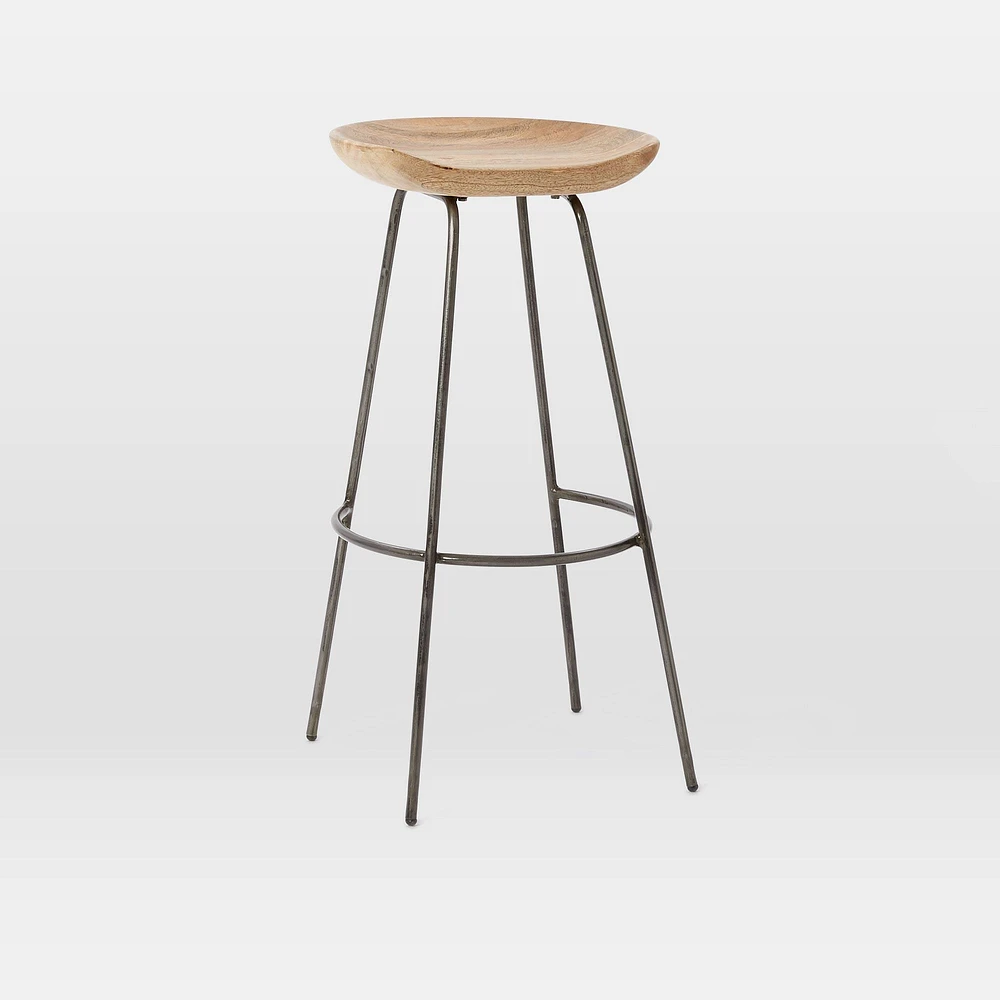 Chip & Dent: Alden Wood Bar Stool, Wood, Natural Mango
