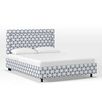 Frances Border Bed, Full, Performance Velvet, Black