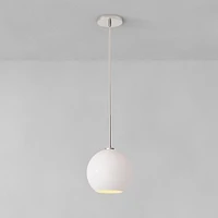 Sculptural Pendant Antique Brass Clear Glass Globe  6.5"