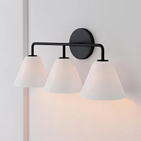 Sculptural 3-Light Sconce, Cone Mini, Clear, Chrome, 8"