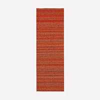 Chilewich Skinny Stripe Performance Shag Mat, 18x28, Birch