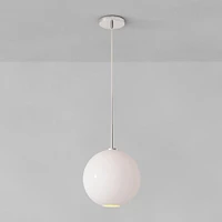 Sculptural Pendant Antique Brass Clear Glass Globe  6.5"