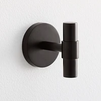 Pure Modernist Bath Hardware, Hook, Antique Brass, Single