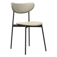 Mid Century Modern Petal Fully Uph. Dining Chair, Perf. Velvet, Ink Blue, Chmpgn Brnz