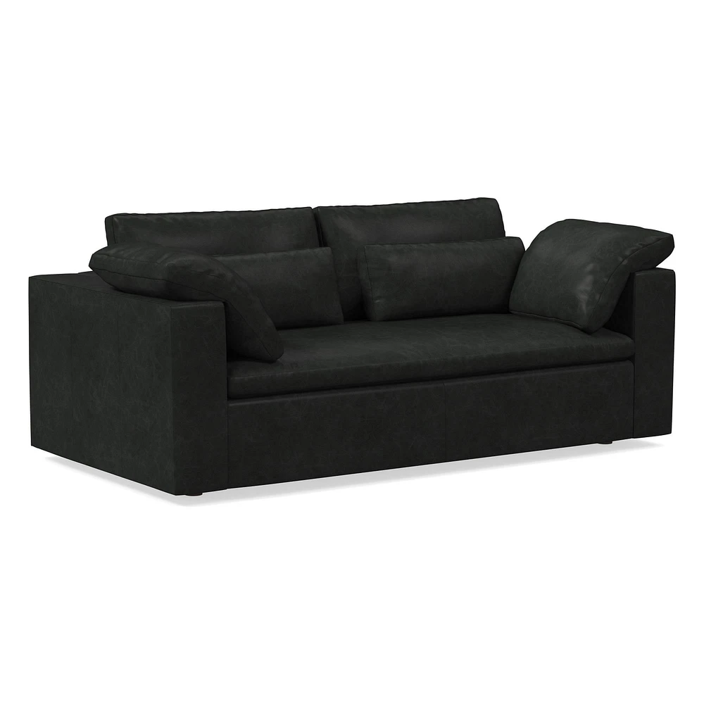 Harmony Modular 82" Bench Cushion Sofa, Standard Depth, Saddle Leather, Nut