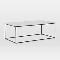 Streamline 44" Coffee Table, Cerused White, Dark Bronze