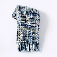 Marled Basketweave Throw, White