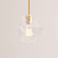 Sculptural Glass Shade, Geo Mini, Clear 6"