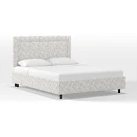 Frances Border Bed, Full, Performance Velvet, Black