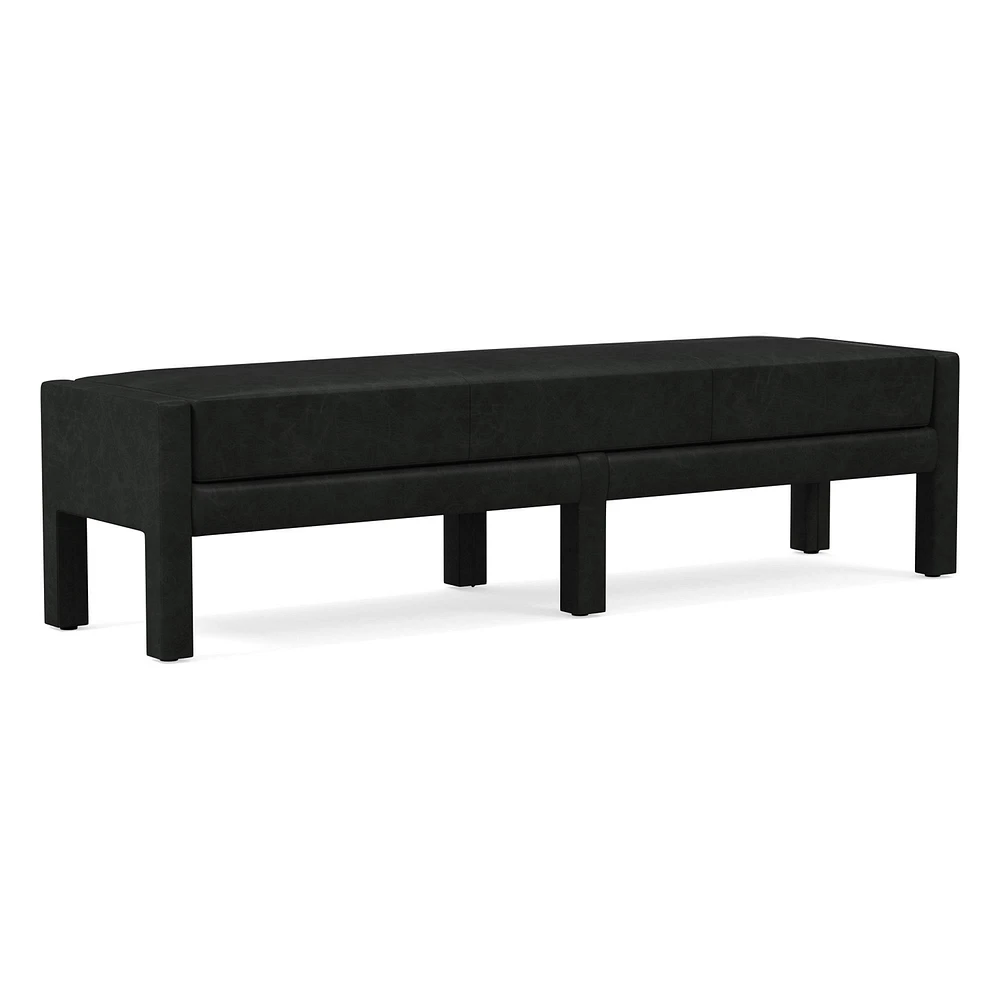 Scarlett 58" Bench, Poly, Saddle Leather, Nut