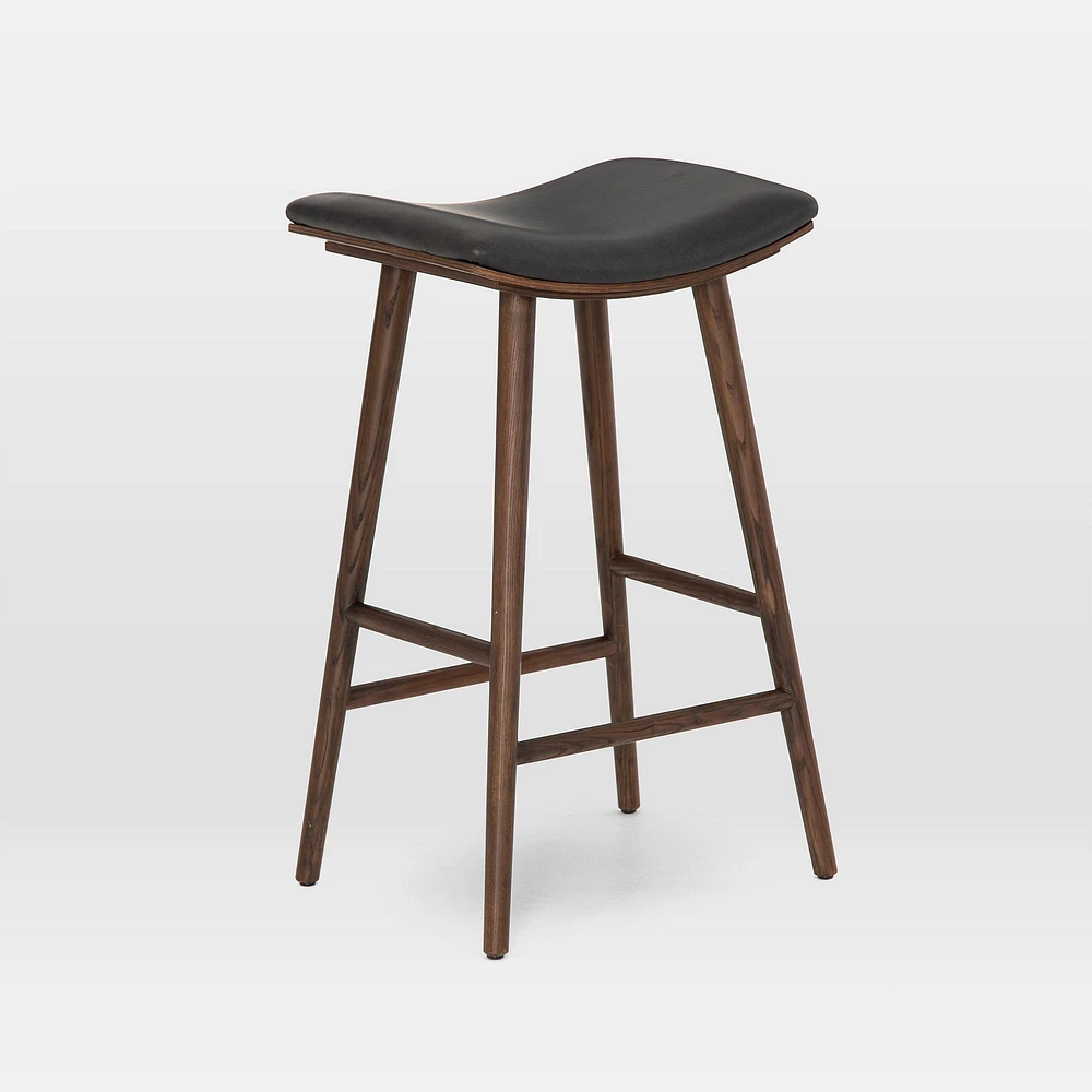 Oak Wood Saddle Bar Stool