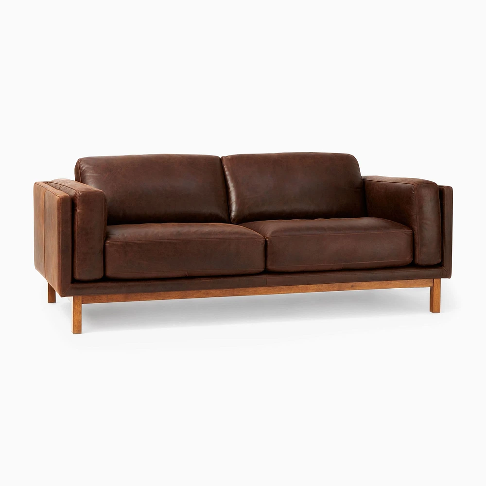 Dekalb 85" Sofa, Weston Leather, Molasses, Acorn