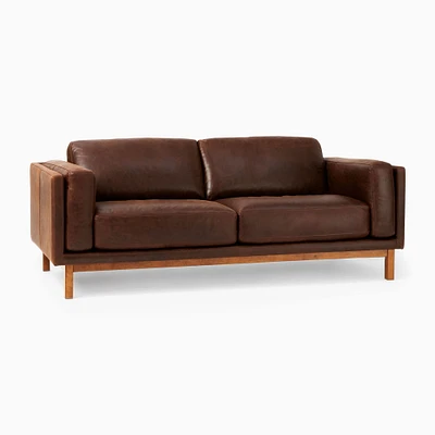 Dekalb 85" Sofa, Weston Leather, Molasses, Acorn