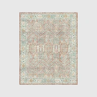 Distressed Nadine Handwoven Rug, 5x8, Icy Teal