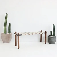 Jute Capsule Bench, Walnut