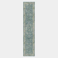 Distressed Nadine Handwoven Rug, 5x8, Icy Teal