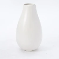 Pure White Ceramic Egg 5"H