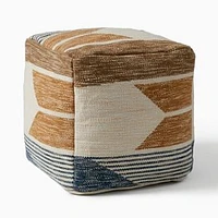 Desert Stream Pouf, Cool Multi, 18"x18"x18"