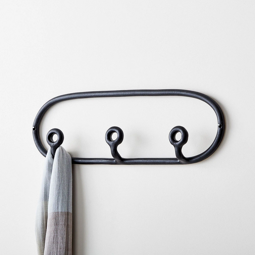 Virginia Sin Trio Ceramic Coat Rack, Black