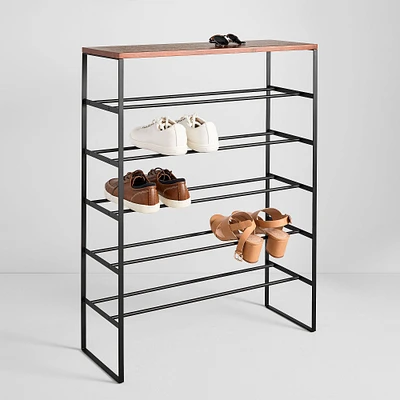 Yamazaki Tiered Shoe Rack, Black