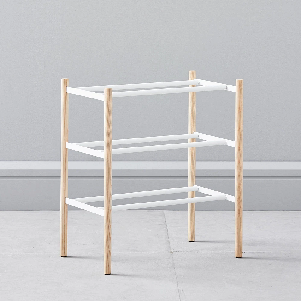 Yamazaki Extended Shoe Rack, White