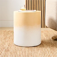 Manza Side Table 3 Color Ombre: Deep Teal/ Blue/ White, 16 inches
