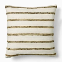 Silk Broad Stripe Pillow Cover, 20X20, Natural