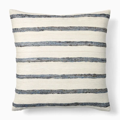 Silk Broad Stripe Pillow Cover, 20X20, Natural