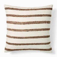 Silk Broad Stripe Pillow Cover, 20X20, Natural