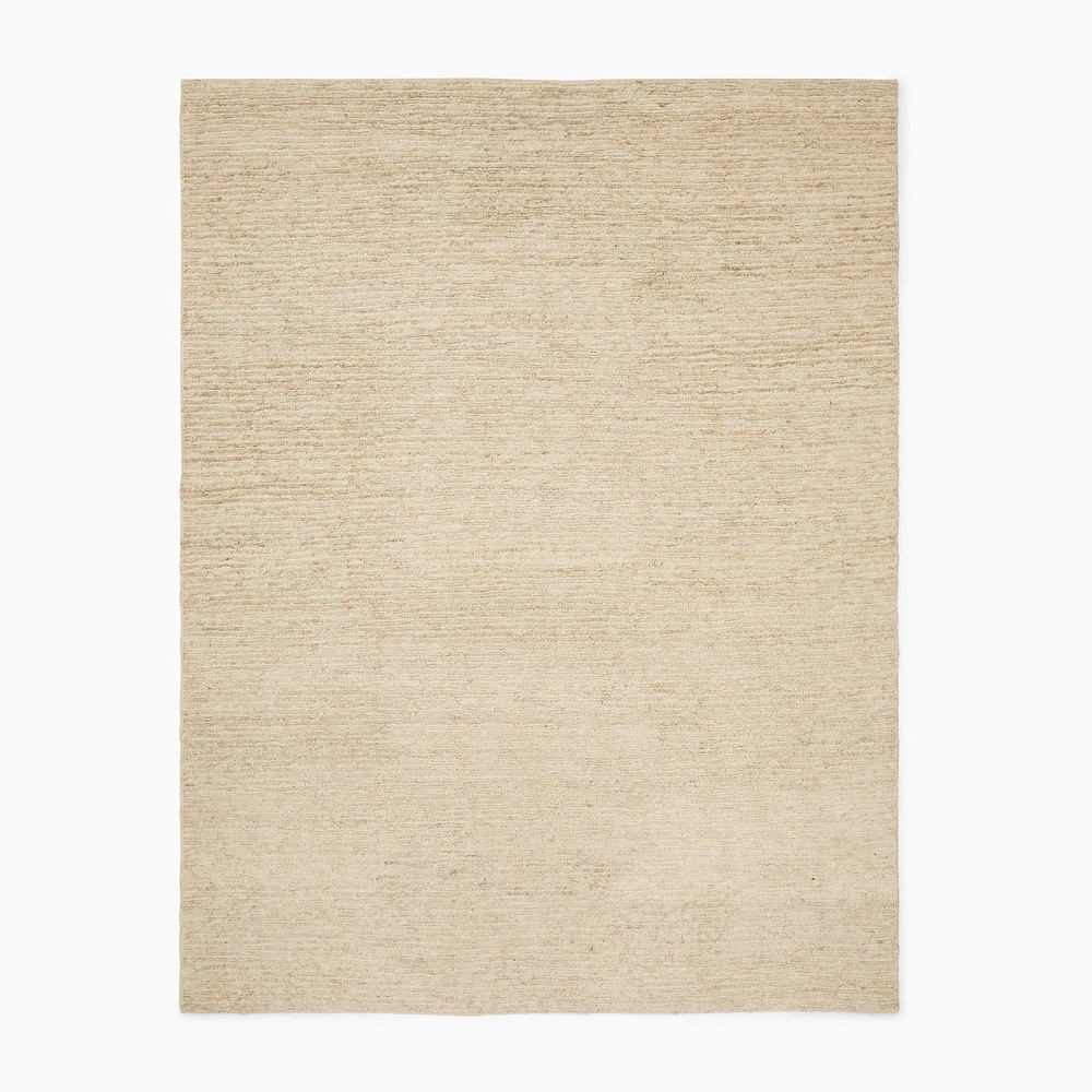 Luxe Hand-Knotted Ribbed Jute Rug, 5x8 Feet, Bleached