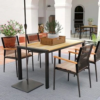 Rope Wrapped Outdoor Dining Arm Chair, Set of 2