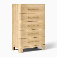 Leonora 5 Drawer Dresser, Cerused Light Oak