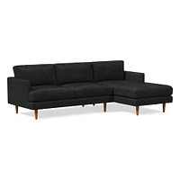 Haven Loft Set 02: RA Sofa, LA Chaise, Saddle Leather, Nut, Pecan, Trillium