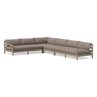 Hargrove Outdoor Sectional, Set 6: L-Shaped 4 Piece Sectional Cushion Cover, Canvas, Natural