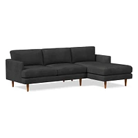Haven Loft Set 02: RA Sofa, LA Chaise, Saddle Leather, Nut, Pecan, Trillium
