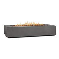 Rutland 42" Rectangle Steel Propane or Natural Gas Fire Pit Table Mist Gray by Real Flame