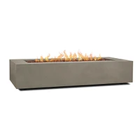 Rutland 42" Rectangle Steel Propane or Natural Gas Fire Pit Table Mist Gray by Real Flame