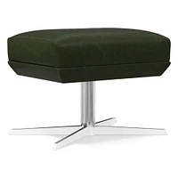 Austin Swivel Ottoman, Poly, Saddle Leather, Nut, Dark Bronze