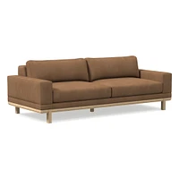Dewitt 76" Sofa, Vegan Leather, Saddle, Blonde