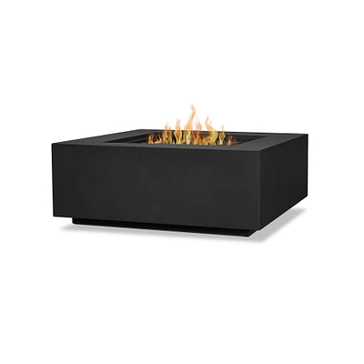 Rutland 36" Square Steel Propane or Natural Gas Fire Pit Table Mist Gray by Real Flame