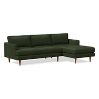 Haven Loft Set 02: RA Sofa, LA Chaise, Saddle Leather, Nut, Pecan, Trillium