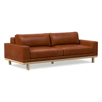 Dewitt 76" Sofa, Vegan Leather, Saddle, Blonde