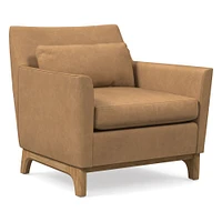 Harvey Chair, Poly, Saddle Leather, Nut, Black