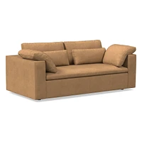 Harmony Modular 82" Bench Cushion Sofa, Standard Depth, Saddle Leather, Nut