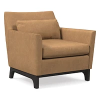 Harvey Chair, Poly, Saddle Leather, Nut, Black