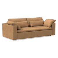 Harmony Modular 82" Bench Cushion Sofa, Standard Depth, Saddle Leather, Nut