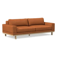 Dewitt 76" Sofa, Vegan Leather, Saddle, Blonde