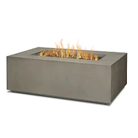 Rutland 42" Rectangle Steel Propane or Natural Gas Fire Pit Table Mist Gray by Real Flame