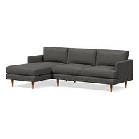 Haven Loft Set 02: RA Sofa, LA Chaise, Saddle Leather, Nut, Pecan, Trillium